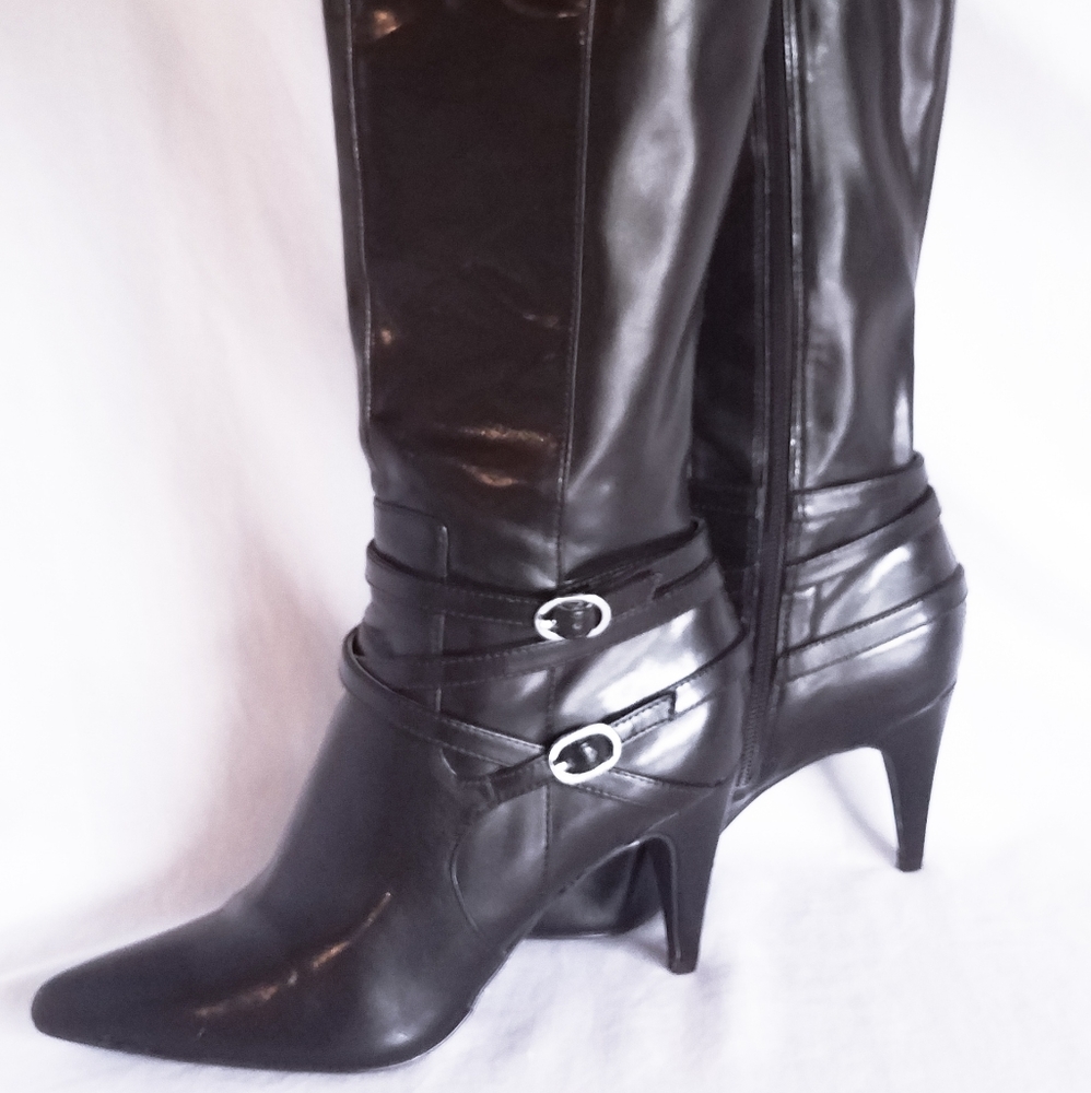 Calvin Klein Brown Knee-high pointed toe Boots